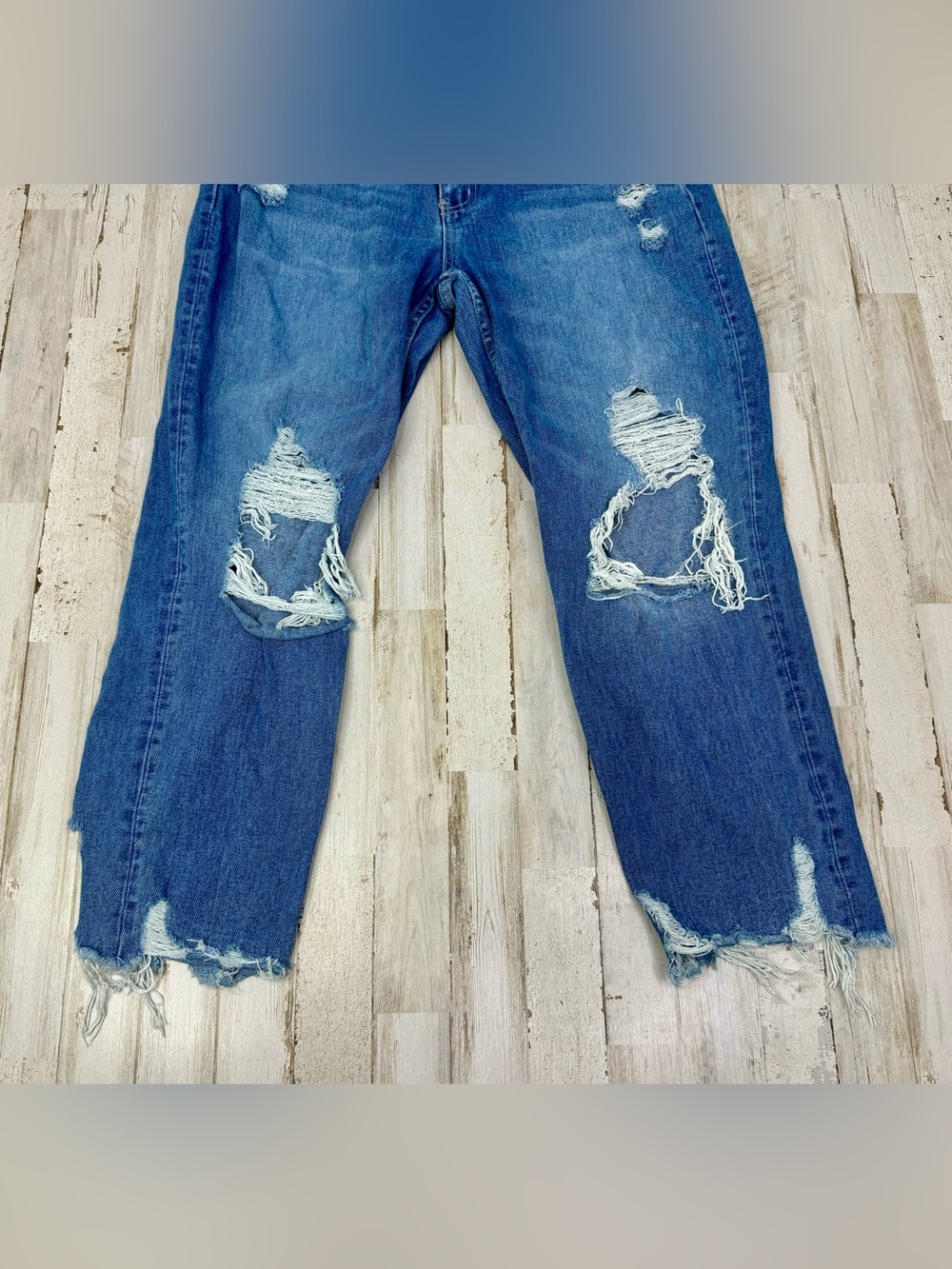 Flying Monkey Jeans Womens 32x26 Blue Medium Wash Mid Rise Distressed - Picture 3 of 11